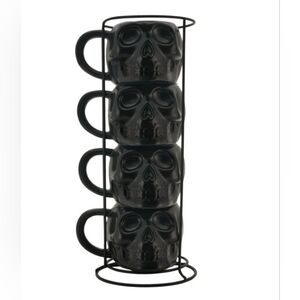 Edgy Black Skull Mug Set